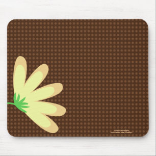 A flor amarela Brown pontilha Mousepad