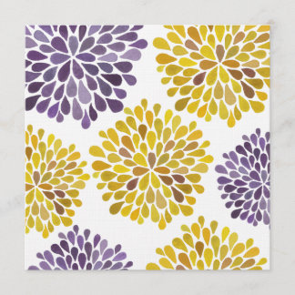 A flor amarela roxa Wedding floresce convite