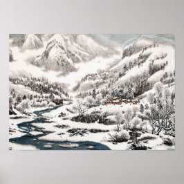A Floresta na Neve, Poster de Pintura Chinesa
