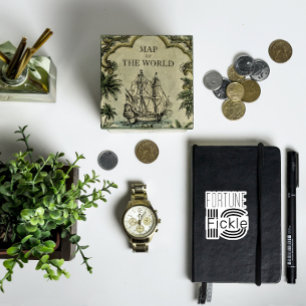 A fortuna é um adesivo branco branco, motivador e 