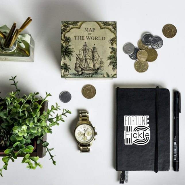 A fortuna é um adesivo branco branco, motivador e  (Criador carregado)