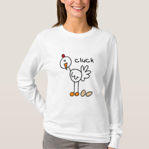 A galinha diz t-shirt e presentes do Cluck
