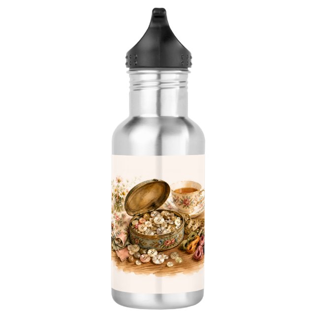 A Garrafa de Água de Lata com Botão (Direita)