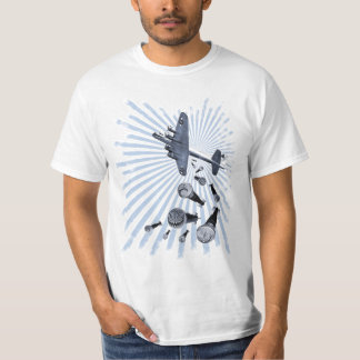 A gota bate o t-shirt da explosão do azul