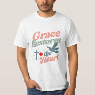"A Graça Restaura o Coração" Camiseta Retro