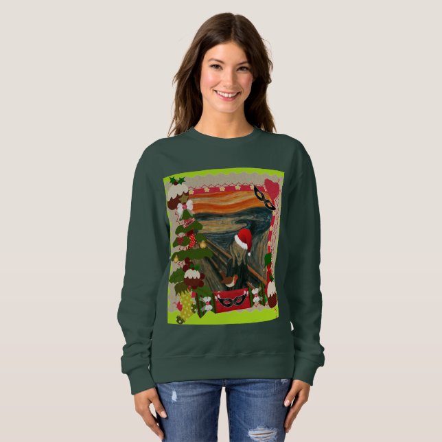 a gritar feia camiseta das mulheres de natal (Frente Completa)
