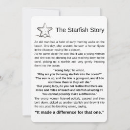 A história do Starfish. Poema de Starfish.