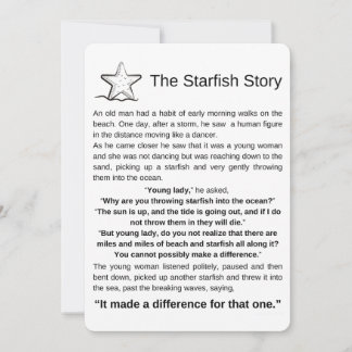 A história do Starfish. Poema de Starfish.