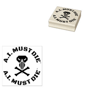 A.I. Deve Morrer™ Logotipo (Fonte Militar) Carimbo