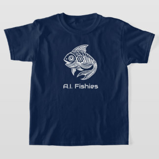 A.I. Fishies [Texto editável] Camisa Design branca