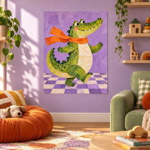 A Impressão de Arte do Crocodilo Amigável