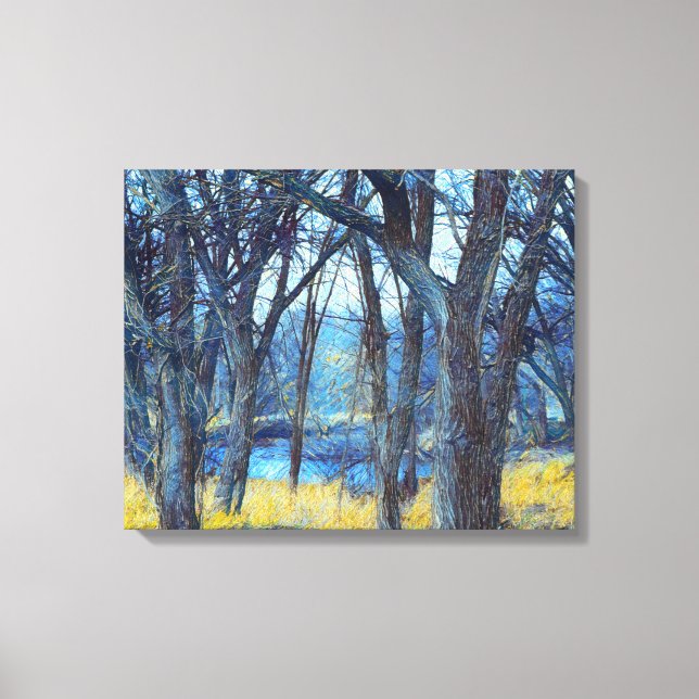 A Impressão de Canvas de Arte da Floresta Azul Pro (Frente)