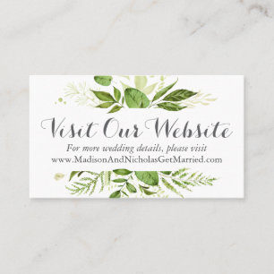 A inserção verde do Web site do casamento carda 