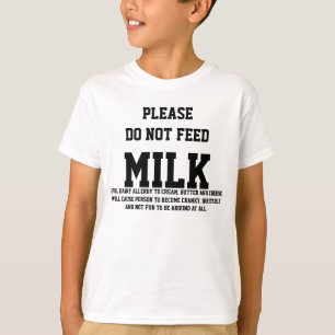 A intolerância à lactose suga, o t-shirt branco 