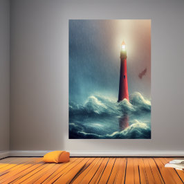 A inundação e o farol | AI Art Poster