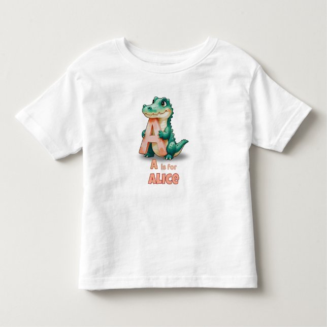 A is for Alice– Personalized Toddler T-Shirt  (Frente)