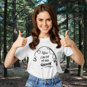 A isca de pesca das mulheres possui a camisa