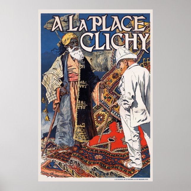 A la Place Clichy France Poster vintage 1891 (Frente)