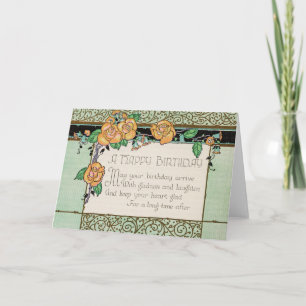 A laranja floresce o cartão de aniversário de rima