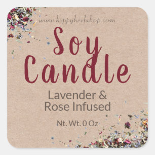 A lavanda aumentou etiquetas das velas da soja de