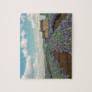 A lavanda coloca o quebra-cabeça de serra de