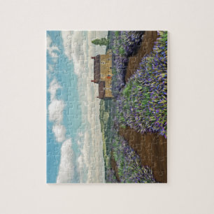 A lavanda coloca o quebra-cabeça de serra de