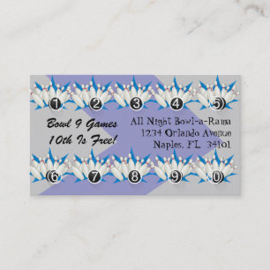 A lealdade da pista de bowling recompensa cartões