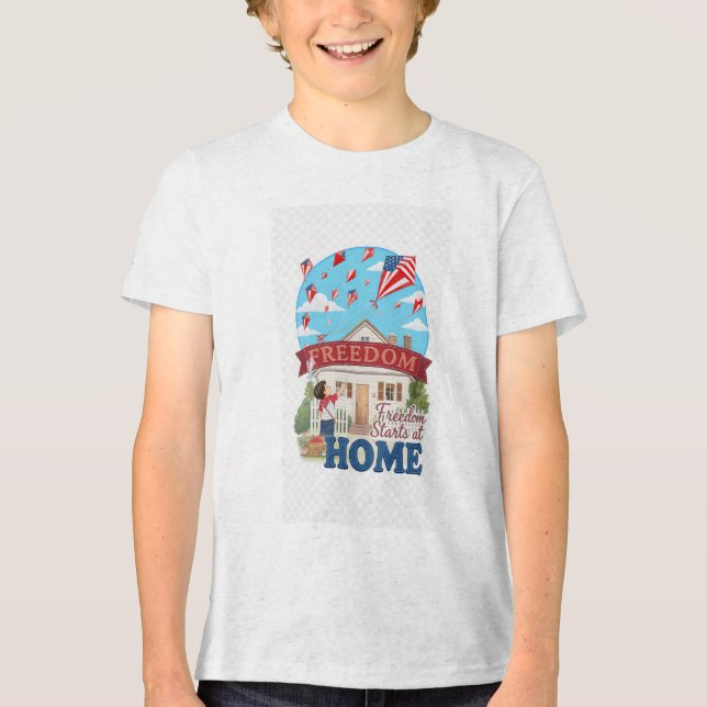 A Liberdade Começa Em Casa Camiseta Inspiradora e  (Frente)