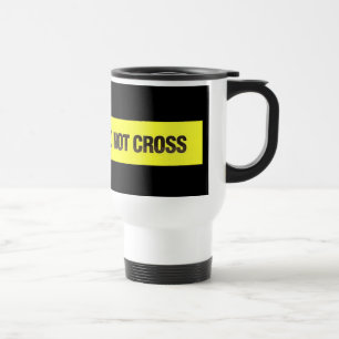 A linha de polícia não cruza a caneca