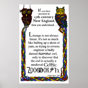 A linhagem não é sempre linear, poster da coruja