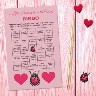 A Little Love Bug Is On The Way Baby Shower Bingo 