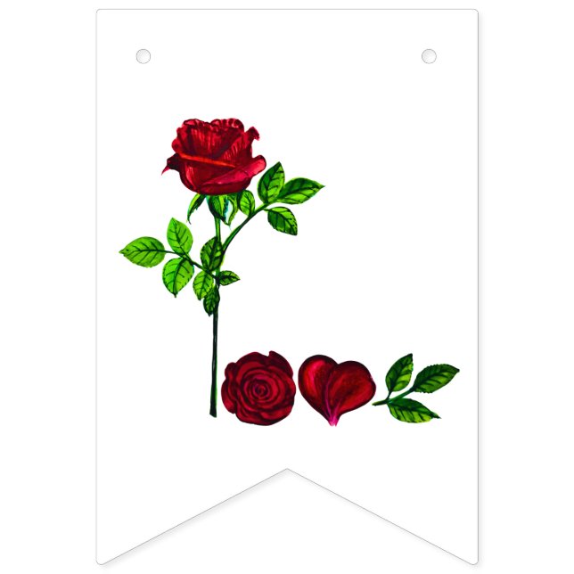 A M O R - Bandeira de Pintassilgo Rosa Romântica P (Primeira Bandeira)