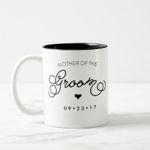 A mãe da caneca do noivo personaliza sua data