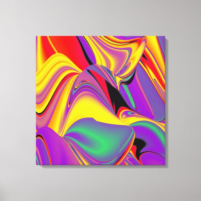 A magia das cores Abstrato 3D Rainbowart Canvas (Frente)