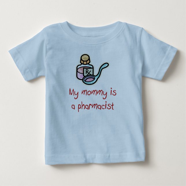 A mamãe é um t-shirt do bebê do farmacêutico (Frente)