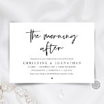 A manhã depois, poste o convite para o casamento<br><div class="desc">O moderno Black Script tematizado,  poste cartão de convite para brunch de casamento (na manhã seguinte). É perfeito para a sua comemoração de brunch de casamento poste. Adicione seus detalhes em fontes / letras correspondentes.</div>