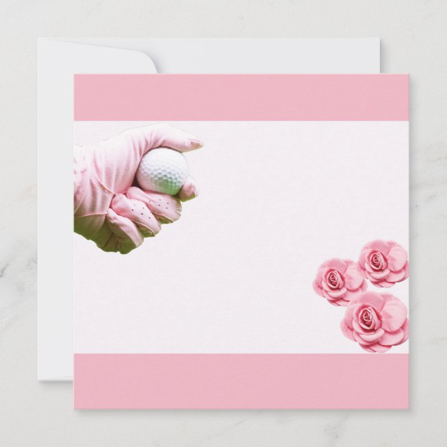 A mão de Golfe Lady Golfer está segurando a bola (Frente)