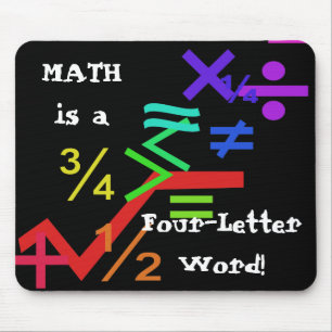 A matemática é uma palavra Mousepad de quatro