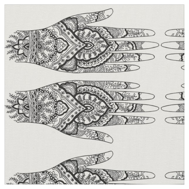 A meditação inspirou o tecido da mão de Mehndi (Detalhe)