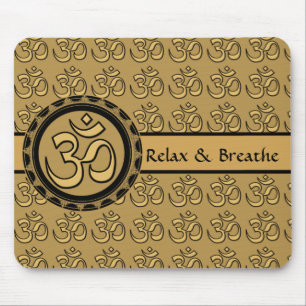 A meditação Mousepad Dourado do OM relaxa &