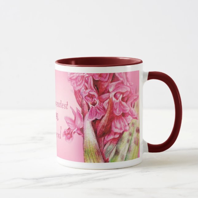 A melhor caneca de orquídea rosa-rosa da mãe e da  (Direita)