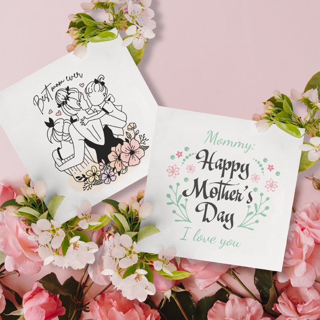 A melhor mãe de todos os tempos, mãe, criança pers (Best Mom ever mum, custom greeting flat card)