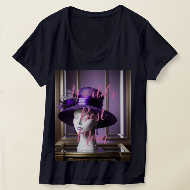 A melhor mãe do mundo, camiseta básica do pescoço- (Postura )