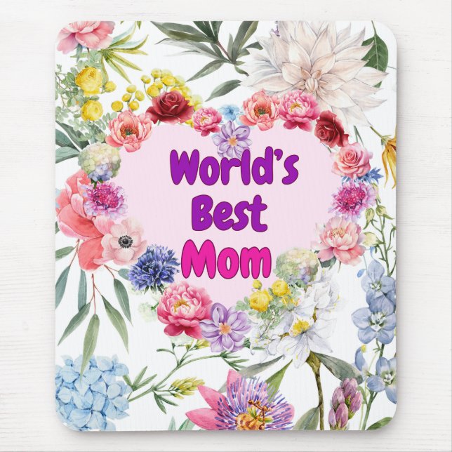 A melhor mãe do mundo - Floral Mousepad para ilumi (Frente)