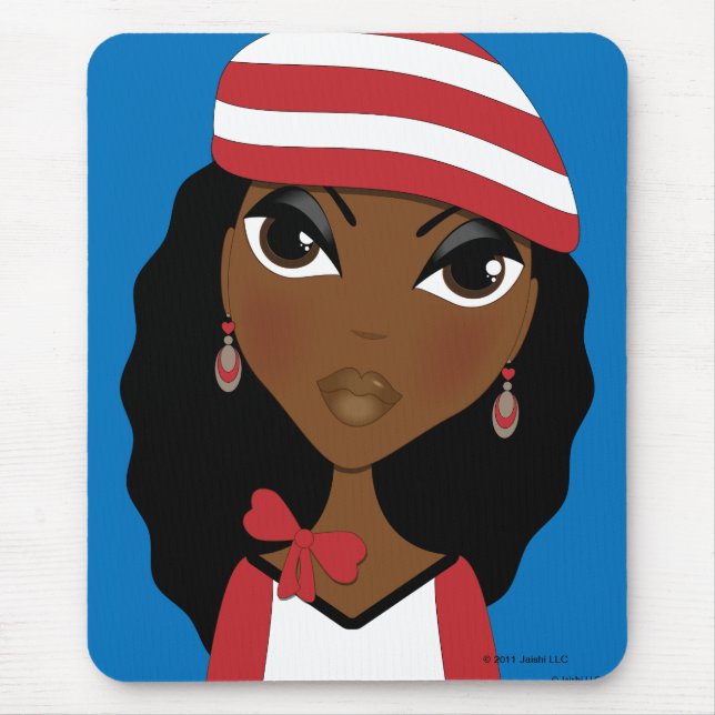 A menina no chapéu Mousepad (Frente)