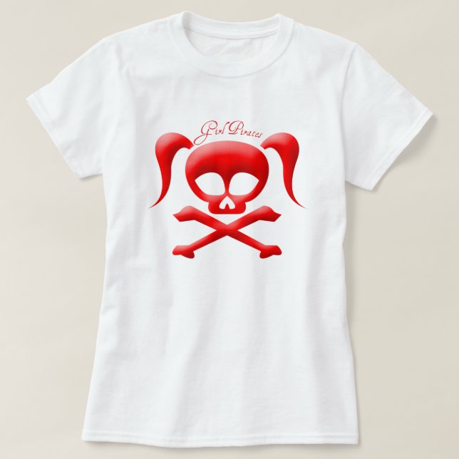 A menina pirateia o t-shirt (Frente do Design)