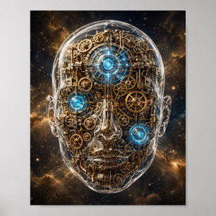 A Mente Relógio — Poster de Arte de Engrenagens e