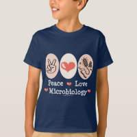 A microbiologia do amor da paz caçoa a camisa de T