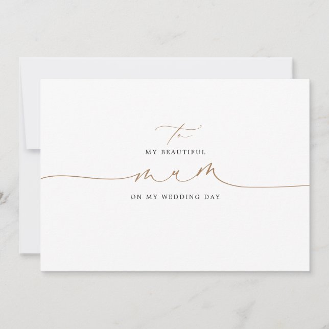 À Minha Mãe No Meu Elegante De Dia De Casamento (Frente)