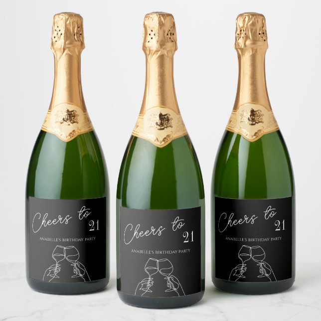 A moderna e elegante alegria para 21 festas de ani (Garrafas)